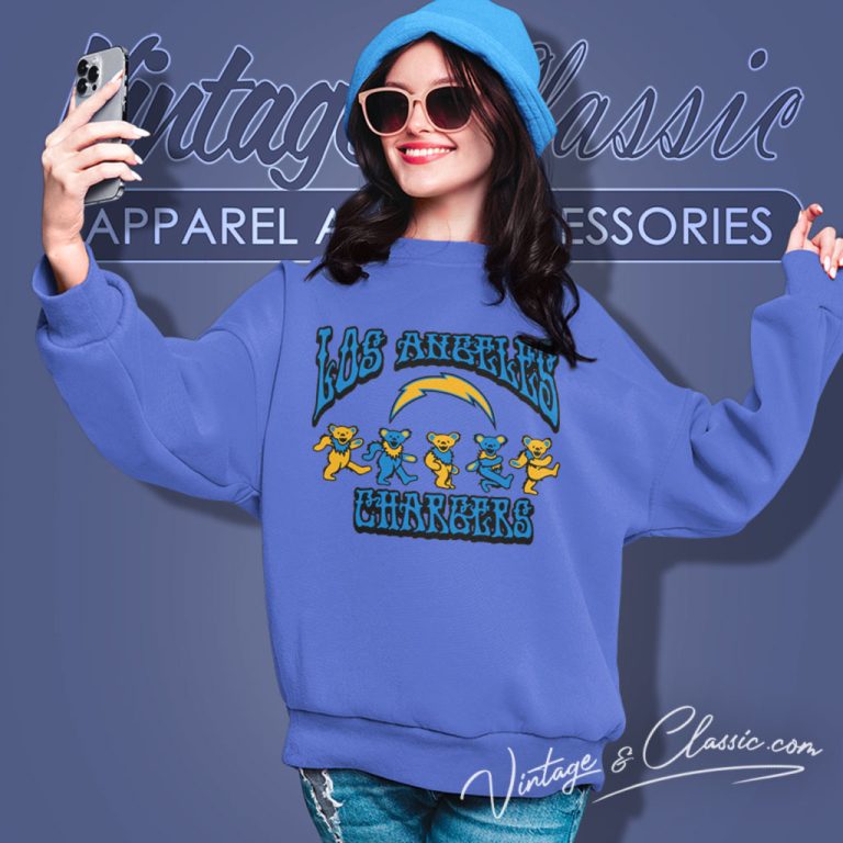 Los Angeles Chargers Grateful Dead Dancing Bears Sweatshirt Los Angeles Chargers Grateful Dead Dancing Bears Sweatshirt