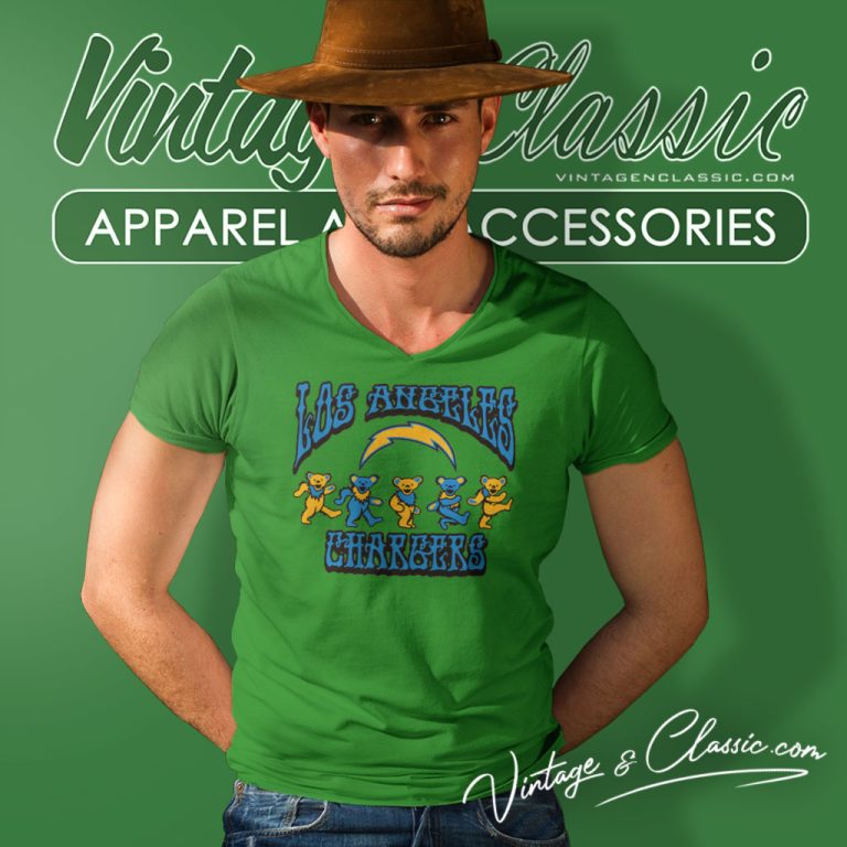 Los Angeles Chargers Grateful Dead Dancing Bears V Neck TShirt Los Angeles Chargers Grateful Dead Dancing Bears V Neck TShirt