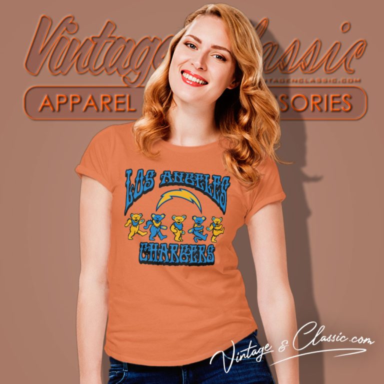 Los Angeles Chargers Grateful Dead Dancing Bears Women T Shirt Los Angeles Chargers Grateful Dead Dancing Bears Women T Shirt