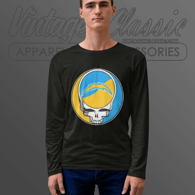 Los Angeles Chargers Grateful Dead Steal Your Face Long Sleeve Tee Los Angeles Chargers Grateful Dead Steal Your Face Long Sleeve Tee