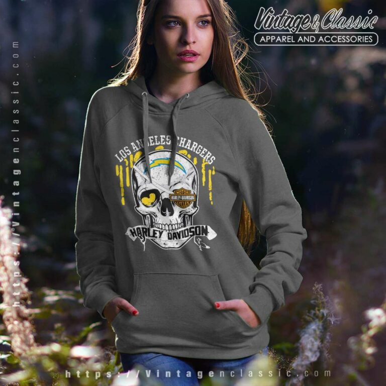 Los Angeles Chargers Harley Davidson Skull Hoodie Los Angeles Chargers Harley Davidson Skull Hoodie