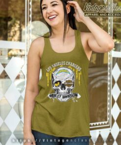 Los Angeles Chargers Harley Davidson Skull Tank Top Racerback