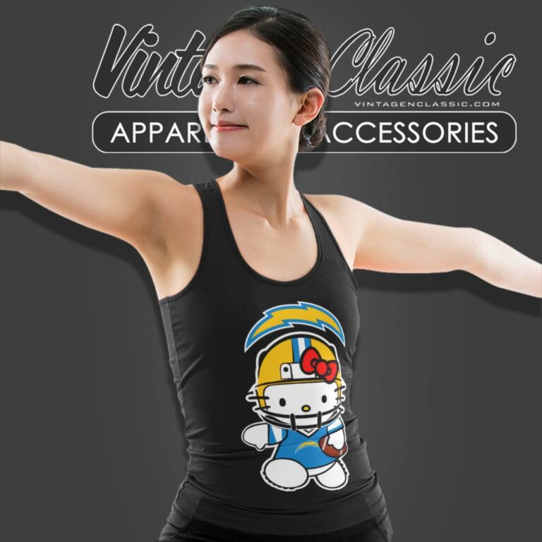 Los Angeles Chargers Hello Kitty Tank Top Racerback Los Angeles Chargers Hello Kitty Tank Top Racerback