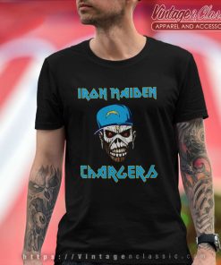 Los Angeles Chargers Iron Maiden Heavy Metal Football Nfl T Shirt 1