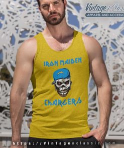 Los Angeles Chargers Iron Maiden Heavy Metal Football Nfl Shirt 5 Los Angeles Chargers Iron Maiden Heavy Metal Football Nfl Tank Top Racerback 1