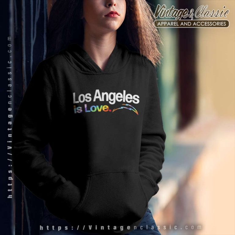 Los Angeles Chargers Is Love City Pride Team Logo Hoodie Los Angeles Chargers Is Love City Pride Team Logo Hoodie
