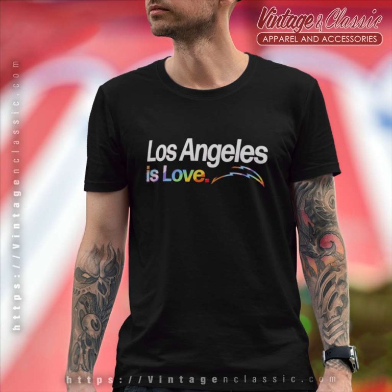 Los Angeles Chargers Is Love City Pride Team Logo T Shirt Los Angeles Chargers Is Love City Pride Team Logo T Shirt