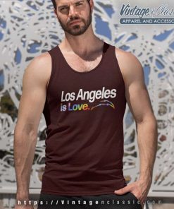 Los Angeles Chargers Is Love City Pride Team Logo Tank Top Racerback
