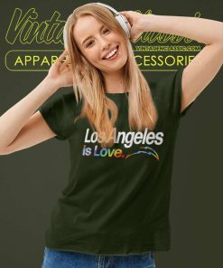 Los Angeles Chargers Is Love City Pride Team Logo Women TShirt