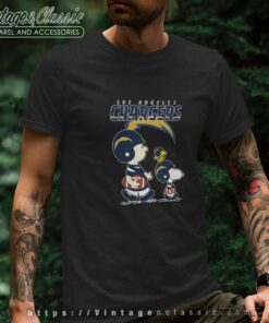 Los Angeles Chargers Lets Play Football Together Snoopy Shirt T shirt