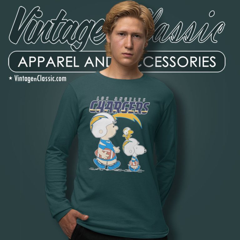 Los Angeles Chargers Lets Play Football With Snoopy Charlie Brown Long Sleeve Tee Los Angeles Chargers Lets Play Football With Snoopy Charlie Brown Long Sleeve Tee