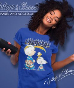 Los Angeles Chargers Lets Play Football With Snoopy Charlie Brown Women T Shirt