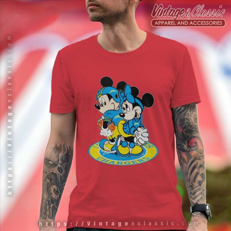 Los Angeles Chargers Mickey Mouse And Minnie Mouse T Shirt Los Angeles Chargers Mickey Mouse And Minnie Mouse T Shirt