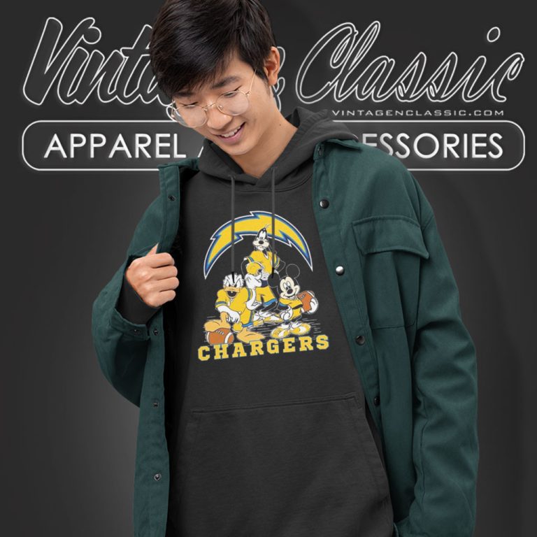 Los Angeles Chargers Mickey Mouse Donald Duck Goofy Hoodie Los Angeles Chargers Mickey Mouse Donald Duck Goofy Hoodie