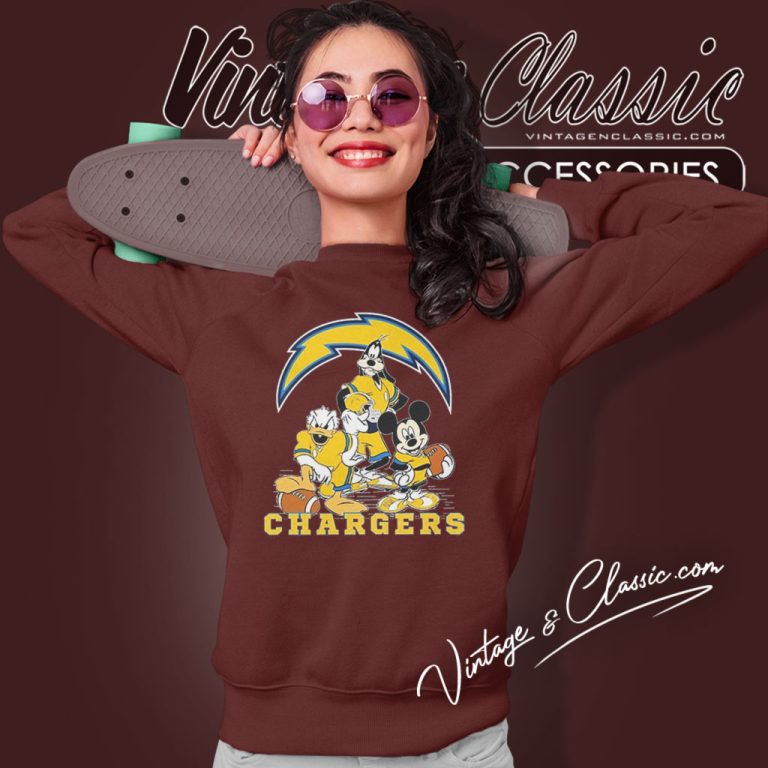 Los Angeles Chargers Mickey Mouse Donald Duck Goofy Sweatshirt Los Angeles Chargers Mickey Mouse Donald Duck Goofy Sweatshirt