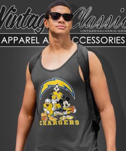 Los Angeles Chargers Mickey Mouse Donald Duck Goofy Tank Top Racerback