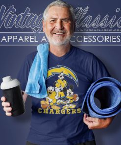 Los Angeles Chargers Mickey Mouse Donald Duck Goofy V Neck TShirt