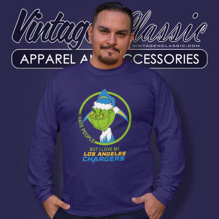 Los Angeles Chargers Nfl Christmas Grinch Shirt I Hate People But I Love My Los Angeles Chargers Long Sleeve Tee Los Angeles Chargers Nfl Christmas Grinch Shirt I Hate People But I Love My Los Angeles Chargers Long Sleeve Tee