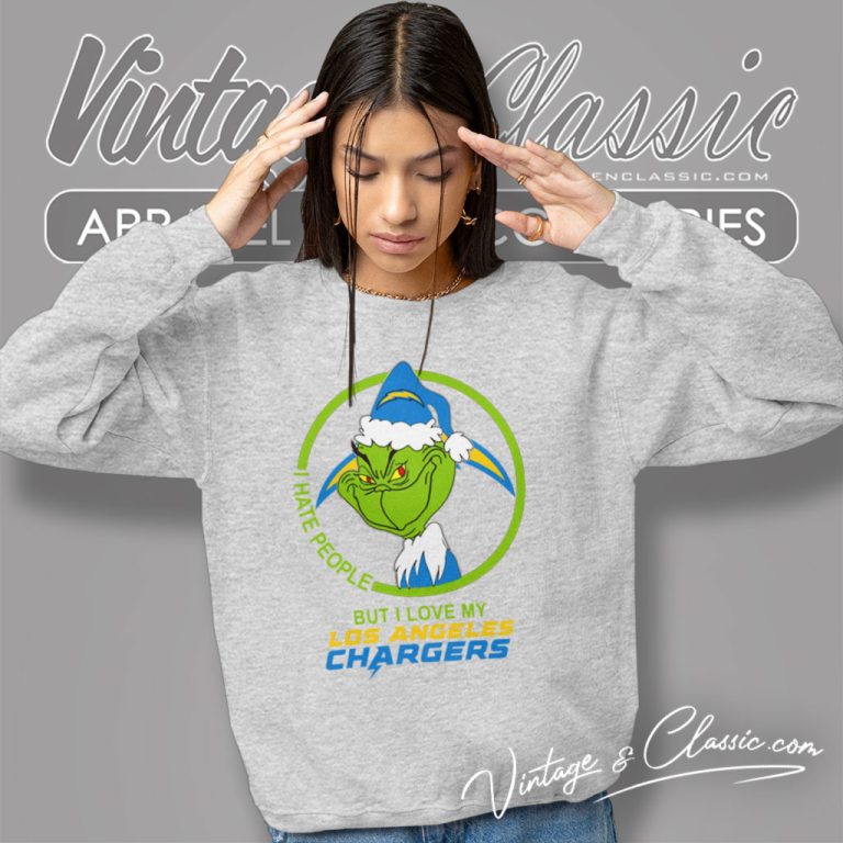 Los Angeles Chargers Nfl Christmas Grinch Shirt I Hate People But I Love My Los Angeles Chargers Sweatshirt Los Angeles Chargers Nfl Christmas Grinch Shirt I Hate People But I Love My Los Angeles Chargers Sweatshirt