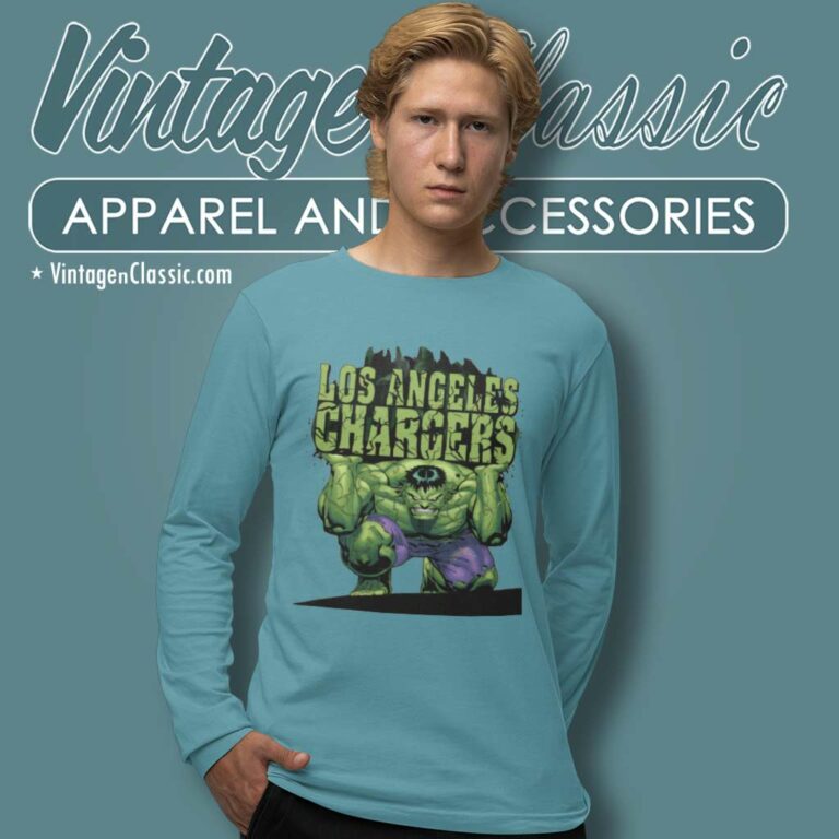 Los Angeles Chargers Nfl Hulk Avengers Long Sleeve Tee Los Angeles Chargers Nfl Hulk Avengers Long Sleeve Tee