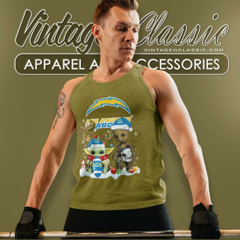 Los Angeles Chargers Shirt Baby Yoda And Groot Santa Christmas Tank Top Racerback Los Angeles Chargers Shirt Baby Yoda And Groot Santa Christmas Tank Top Racerback