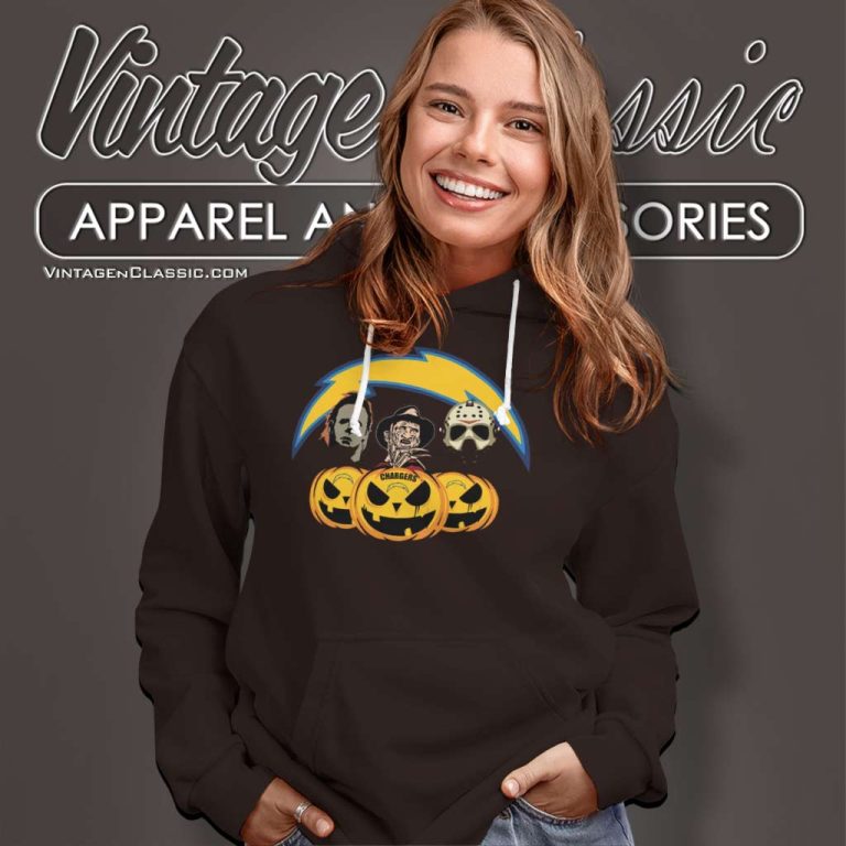 Los Angeles Chargers Shirt Halloween Horror Movie Pumpkin Hoodie Los Angeles Chargers Shirt Halloween Horror Movie Pumpkin Hoodie