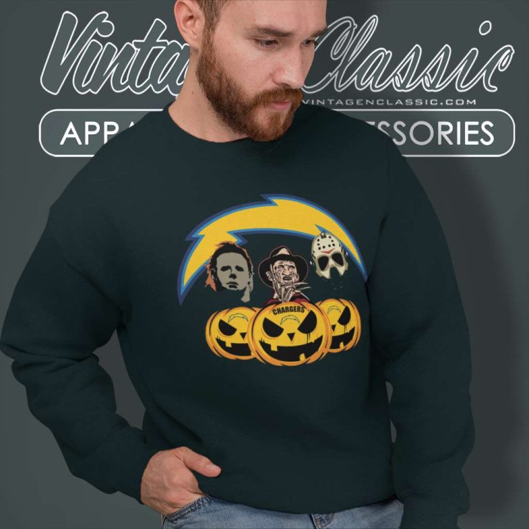 Los Angeles Chargers Shirt Halloween Horror Movie Pumpkin Sweatshirt Los Angeles Chargers Shirt Halloween Horror Movie Pumpkin Sweatshirt