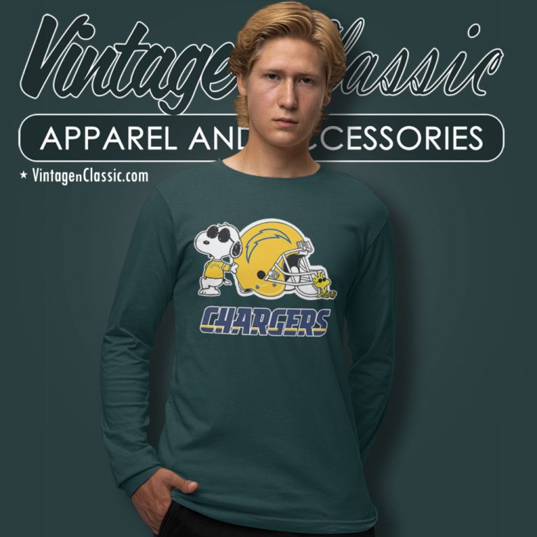 Los Angeles Chargers Snoopy And Woodstock Long Sleeve Tee Los Angeles Chargers Snoopy And Woodstock Long Sleeve Tee