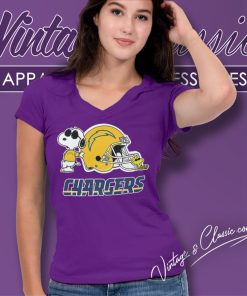 Los Angeles Chargers Snoopy And Woodstock V Neck TShirt