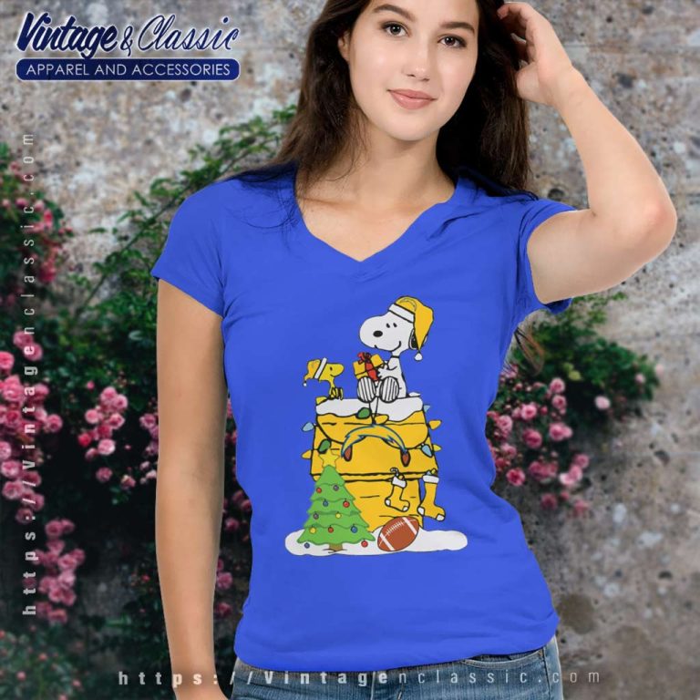 Los Angeles Chargers Snoopy Christmas V Neck TShirt Los Angeles Chargers Snoopy Christmas V Neck TShirt