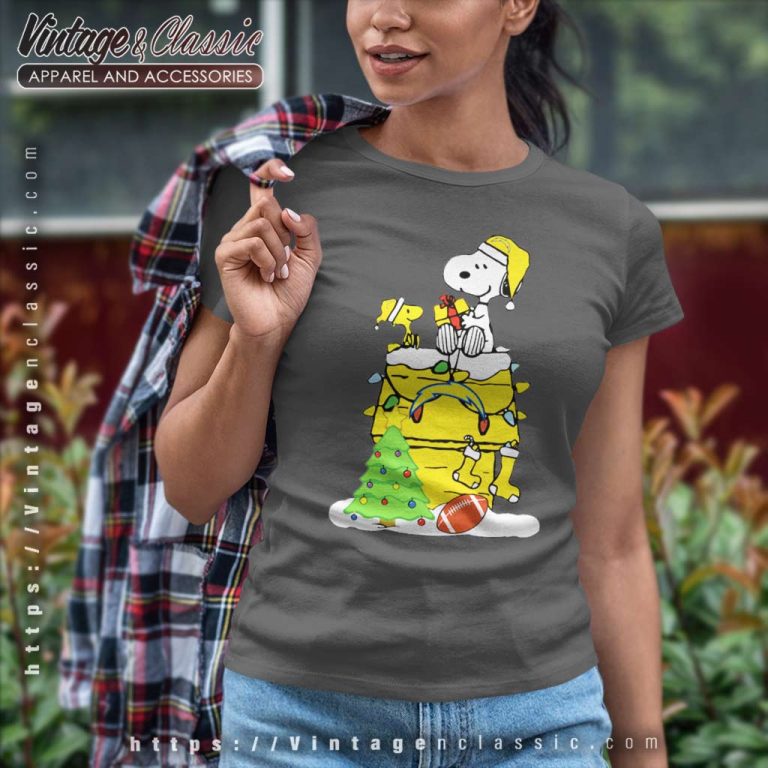 Los Angeles Chargers Snoopy Christmas Women TShirt Los Angeles Chargers Snoopy Christmas Women TShirt