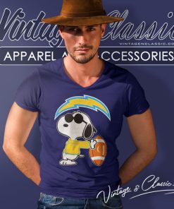 Los Angeles Chargers Snoopy Dog Peanuts Shirt 5 Los Angeles Chargers Snoopy Dog Peanuts V Neck TShirt