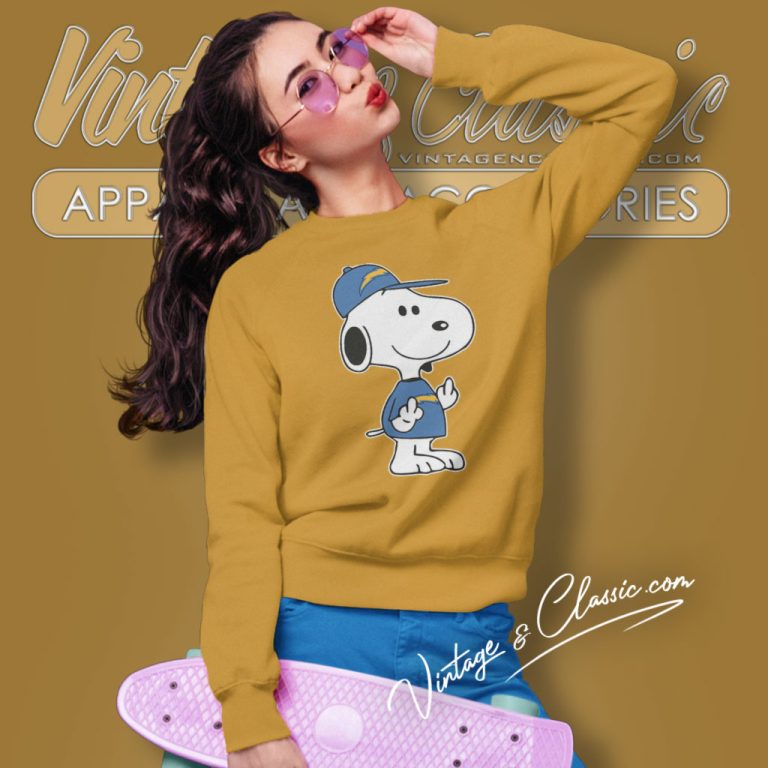 Los Angeles Chargers Snoopy Double Middle Fingers Fuck You Sweatshirt Los Angeles Chargers Snoopy Double Middle Fingers Fuck You Sweatshirt