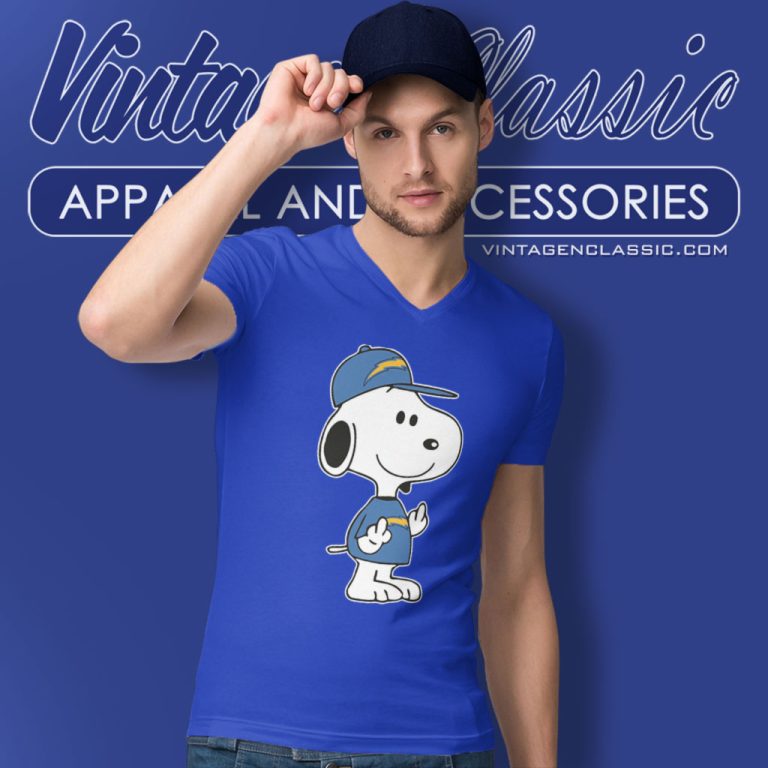 Los Angeles Chargers Snoopy Double Middle Fingers Fuck You V Neck TShirt Los Angeles Chargers Snoopy Double Middle Fingers Fuck You V Neck TShirt