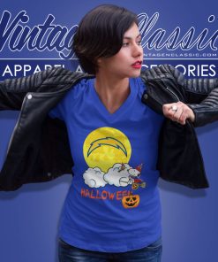 Los Angeles Chargers Snoopy Halloween V Neck TShirt