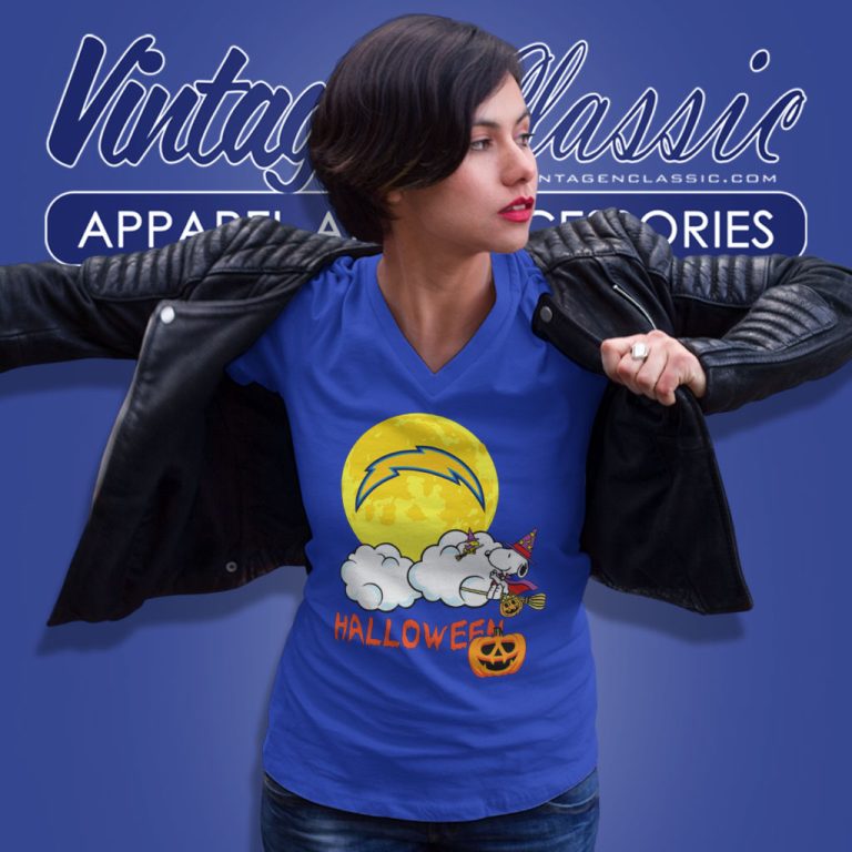 Los Angeles Chargers Snoopy Halloween V Neck TShirt Los Angeles Chargers Snoopy Halloween V Neck TShirt