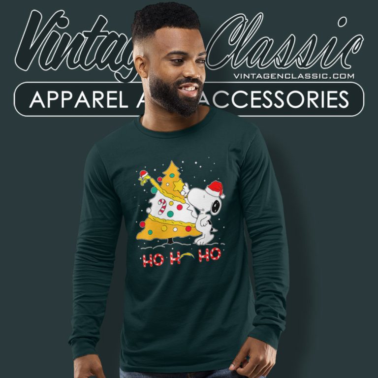 Los Angeles Chargers Snoopy Ho Ho Ho Christmas Long Sleeve Tee Los Angeles Chargers Snoopy Ho Ho Ho Christmas Long Sleeve Tee