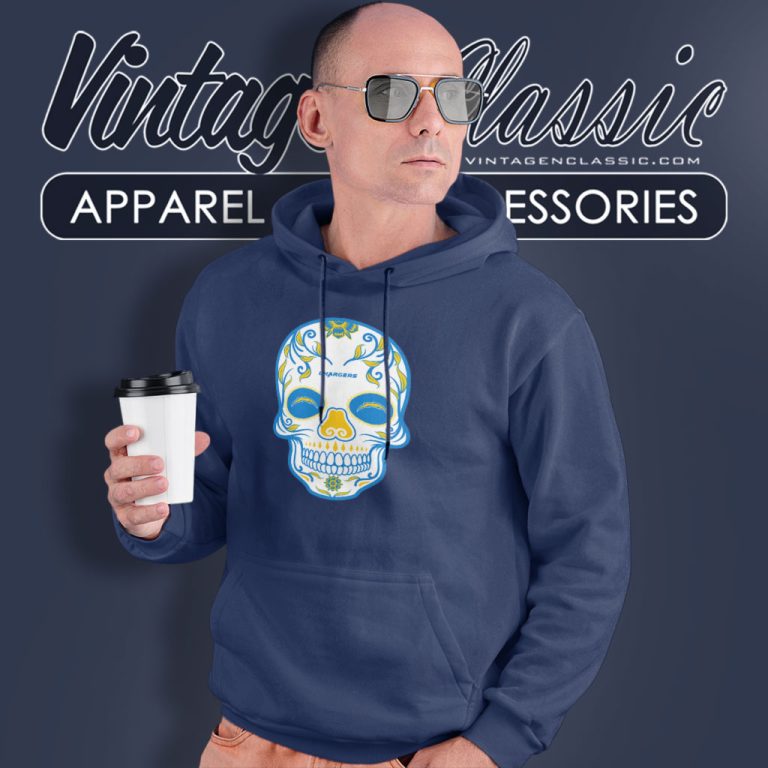 Los Angeles Chargers Sugar Skull Hoodie Los Angeles Chargers Sugar Skull Hoodie