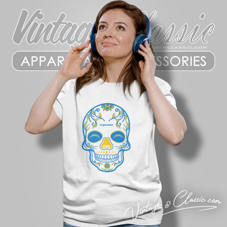 Los Angeles Chargers Sugar Skull Women T Shirt Los Angeles Chargers Sugar Skull Women T Shirt