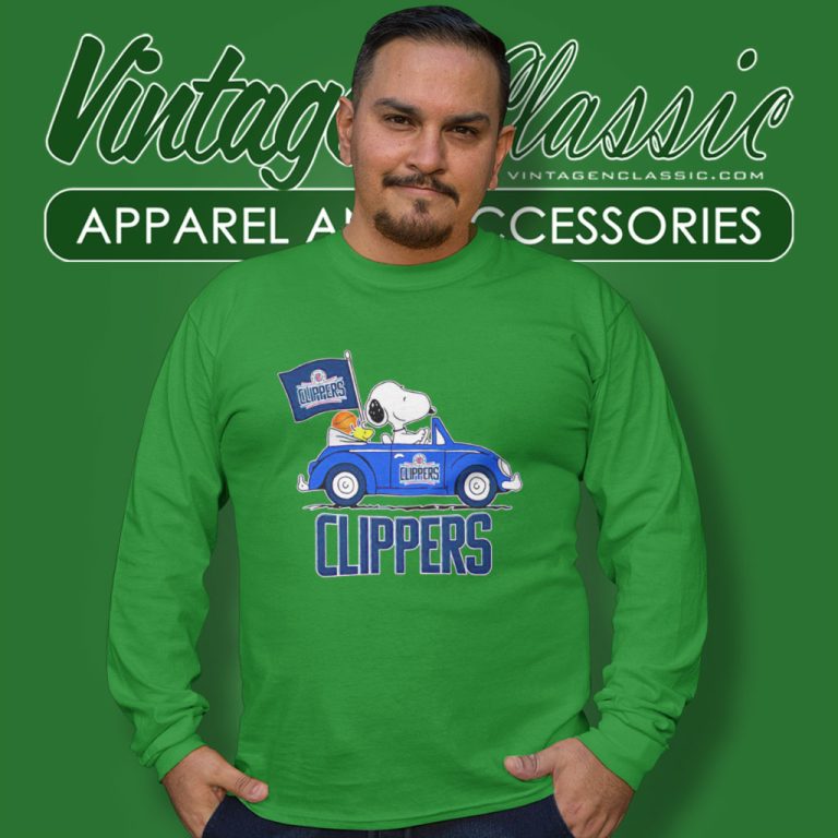 Los Angeles Clippers Basketball Snoopy Dog Driving Car Long Sleeve Tee Los Angeles Clippers Basketball Snoopy Dog Driving Car Long Sleeve Tee