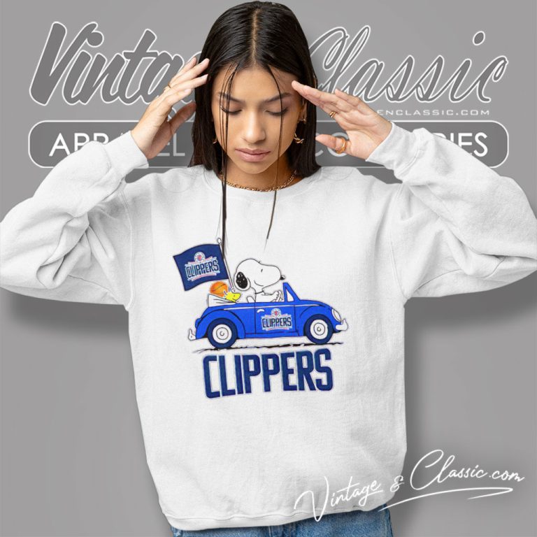 Los Angeles Clippers Basketball Snoopy Dog Driving Car Sweatshirt Los Angeles Clippers Basketball Snoopy Dog Driving Car Sweatshirt