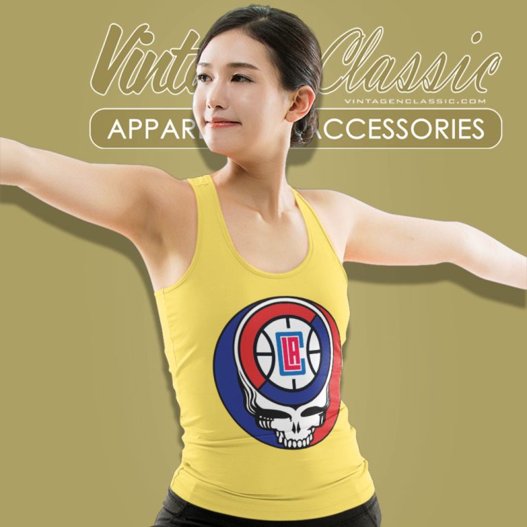 Los Angeles Clippers Grateful Dead Steal Your Face Tank Top Racerback Los Angeles Clippers Grateful Dead Steal Your Face Tank Top Racerback