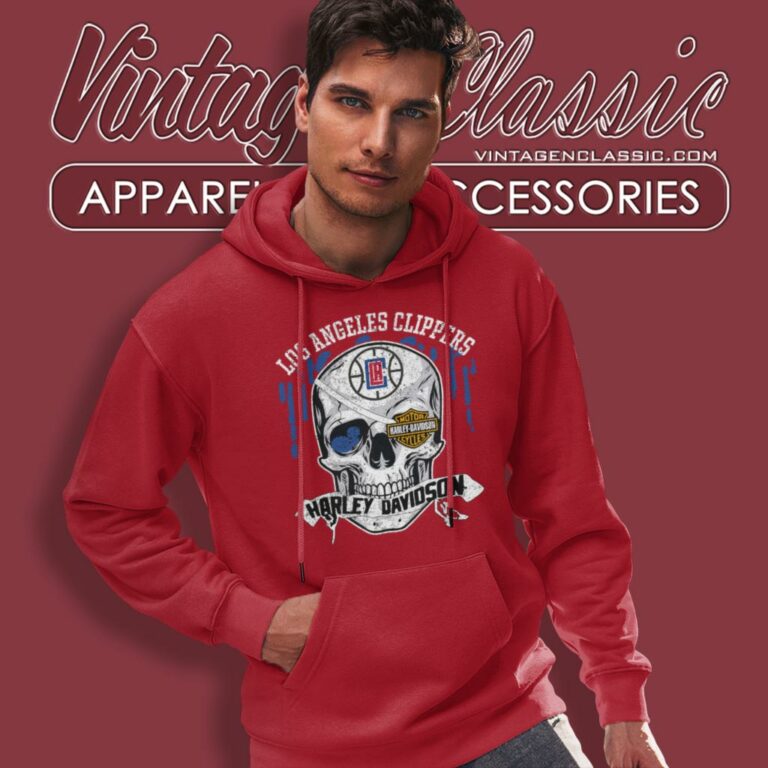 Los Angeles Clippers Harley Davidson Skull Hoodie Los Angeles Clippers Harley Davidson Skull Hoodie