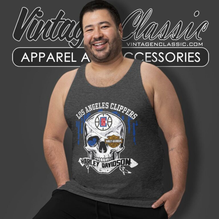 Los Angeles Clippers Harley Davidson Skull Tank Top Racerback Los Angeles Clippers Harley Davidson Skull Tank Top Racerback