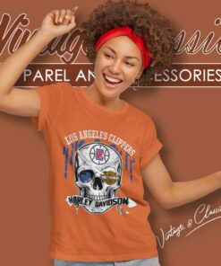 Los Angeles Clippers Harley Davidson Skull Women T Shirt