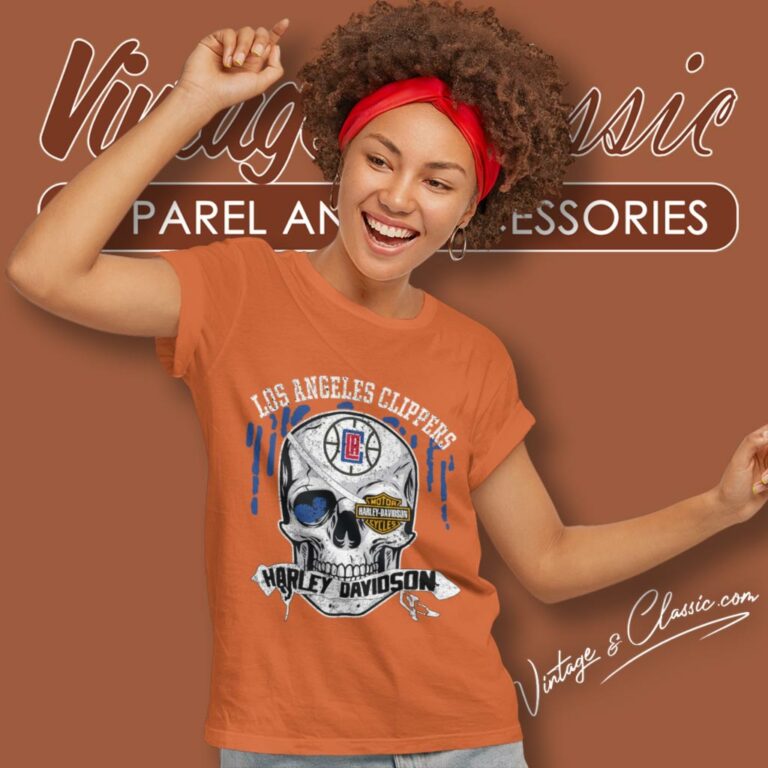Los Angeles Clippers Harley Davidson Skull Women T Shirt Los Angeles Clippers Harley Davidson Skull Women T Shirt