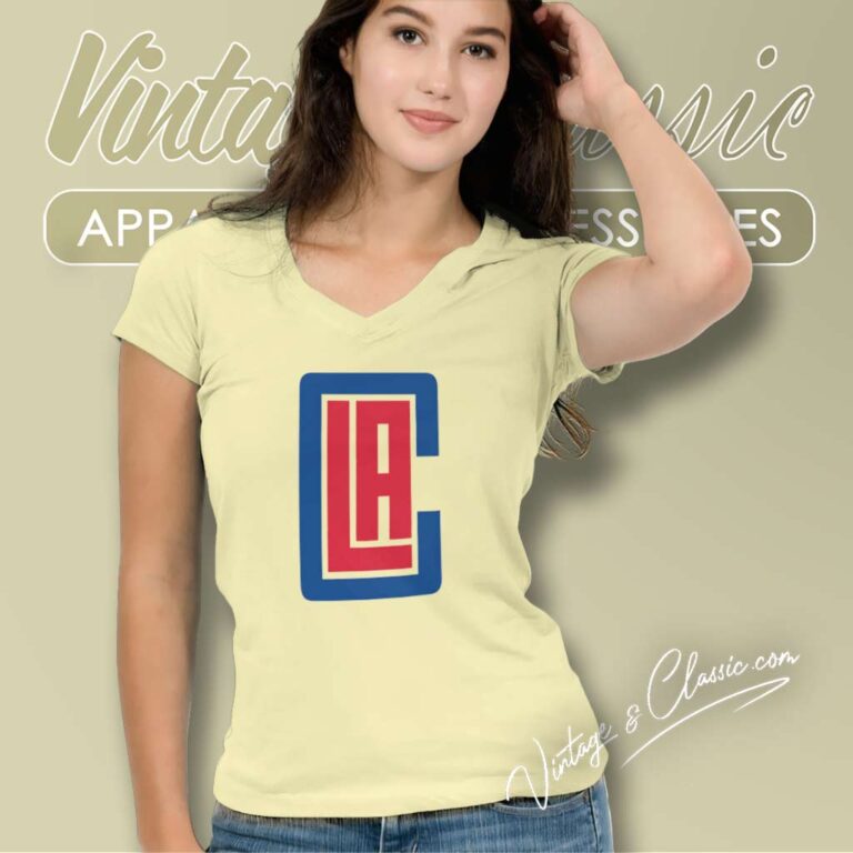 Los Angeles Clippers Icon Logo V Neck TShirt Los Angeles Clippers Icon Logo V Neck TShirt