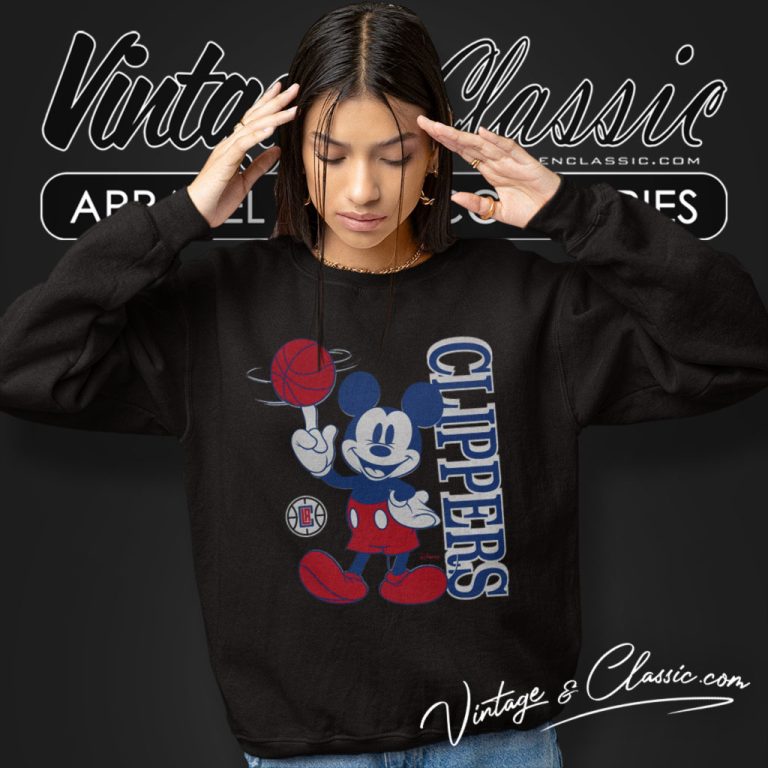 Los Angeles Clippers Junk Food Black Disney Vintage Mickey Baller Sweatshirt Los Angeles Clippers Junk Food Black Disney Vintage Mickey Baller Sweatshirt