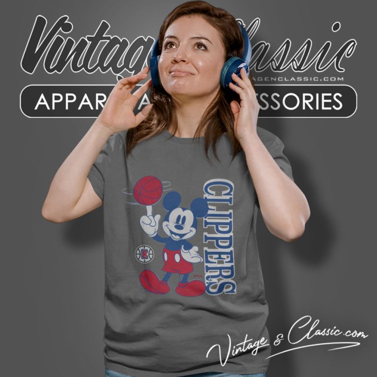 Los Angeles Clippers Junk Food Black Disney Vintage Mickey Baller Women T Shirt Los Angeles Clippers Junk Food Black Disney Vintage Mickey Baller Women T Shirt