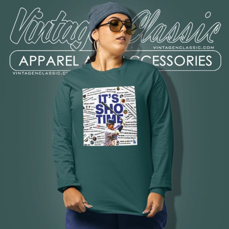 Los Angeles Dodgers Announce Shohei Ohtani Its Sho Time Long Sleeve Tee Los Angeles Dodgers Announce Shohei Ohtani Its Sho Time Long Sleeve Tee